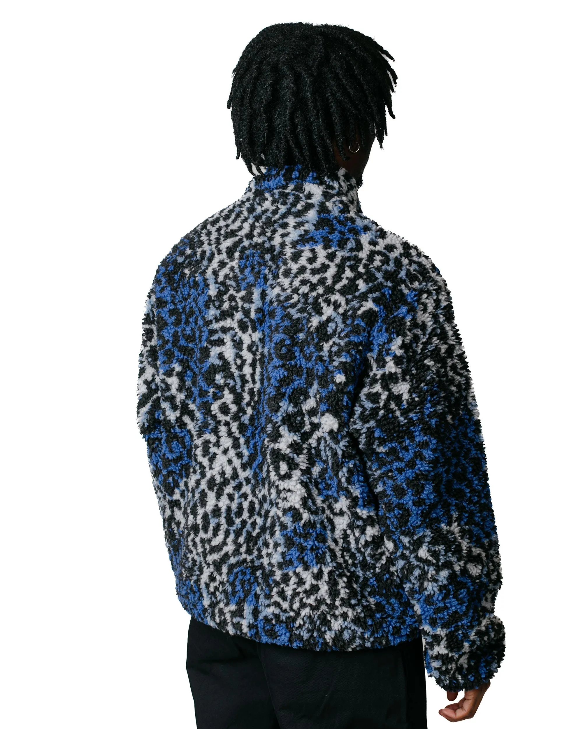 Stüssy Sherpa Reversible Jacket Blue Leopard