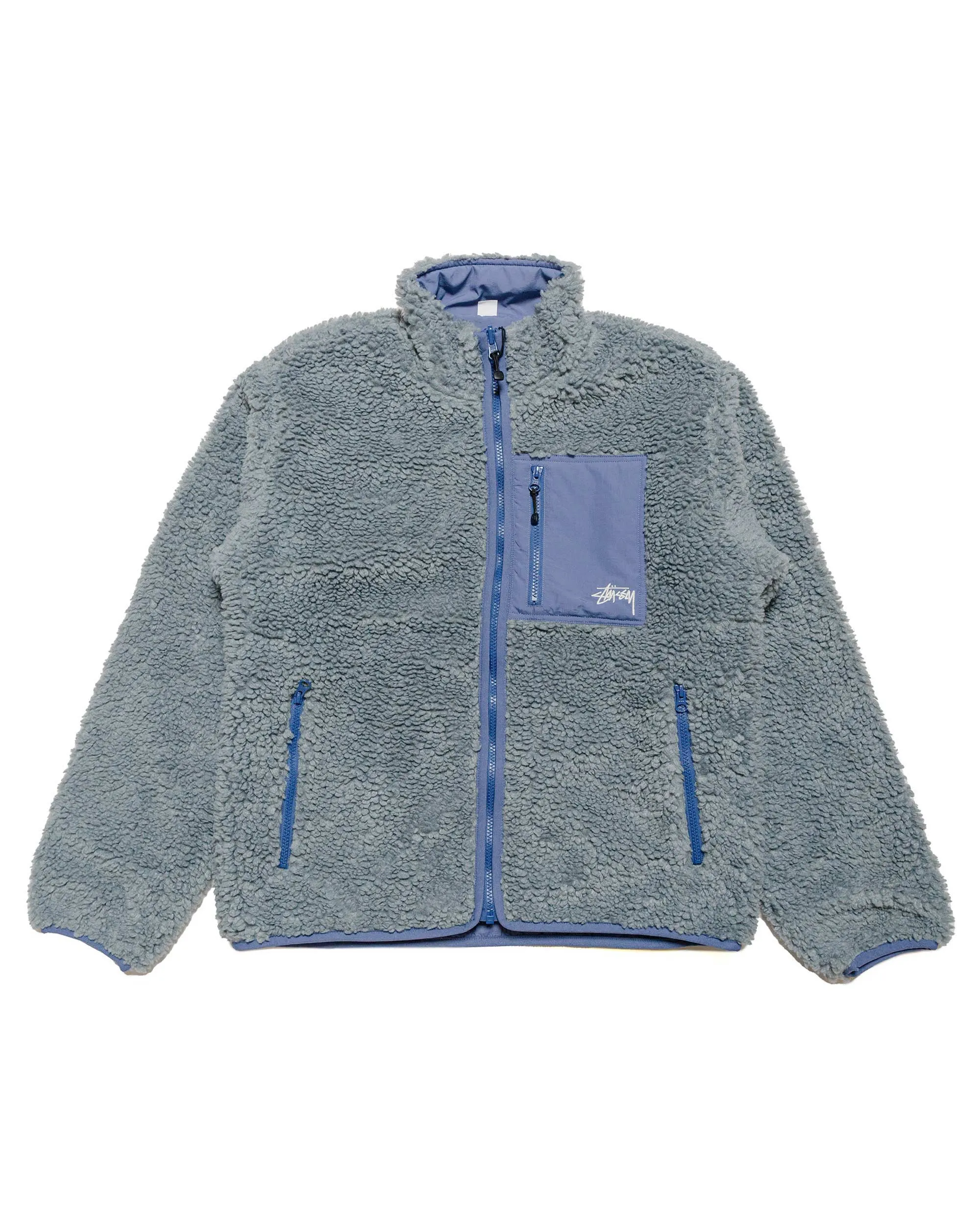 Stüssy Sherpa Reversible Jacket Blue Stone