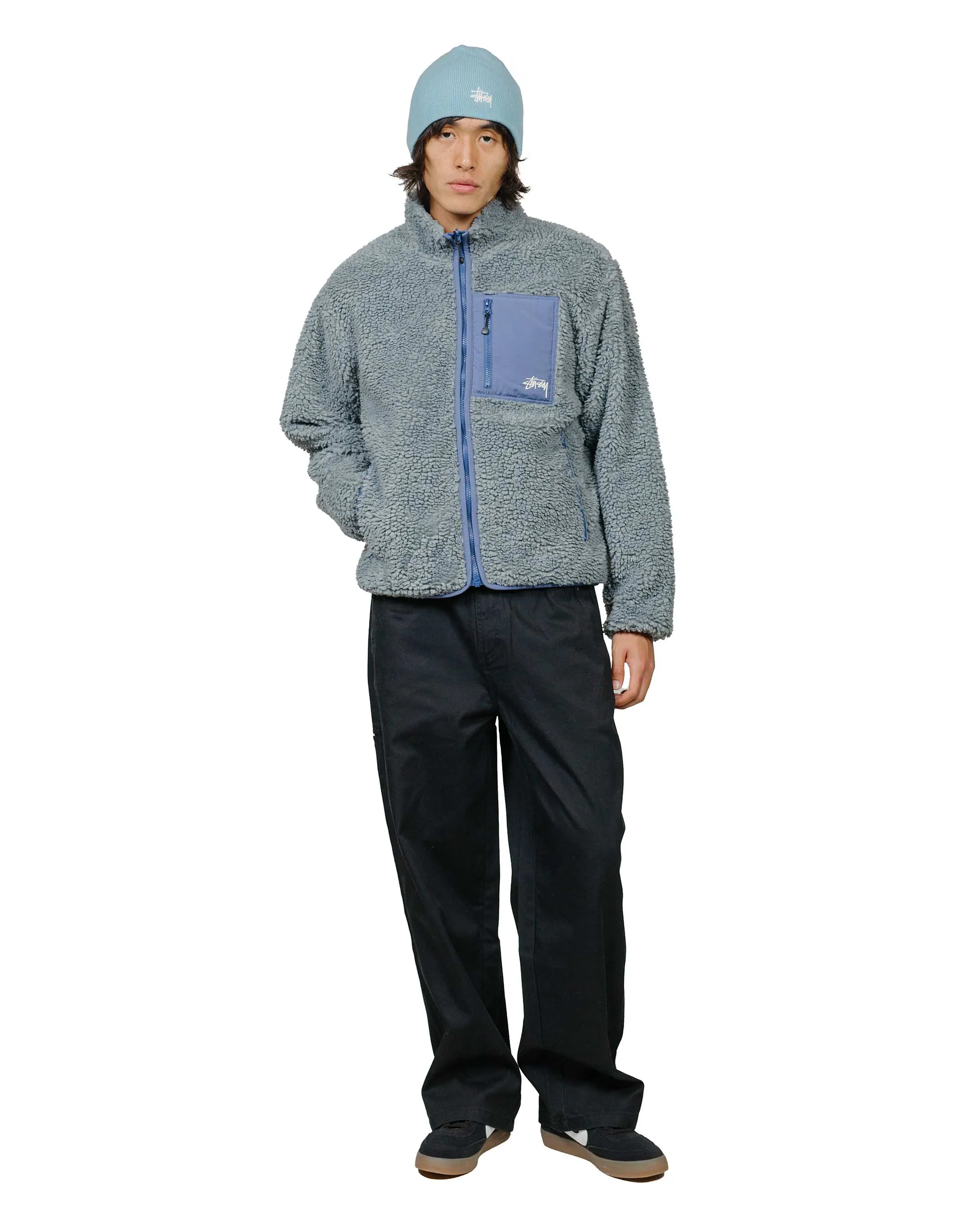 Stüssy Sherpa Reversible Jacket Blue Stone