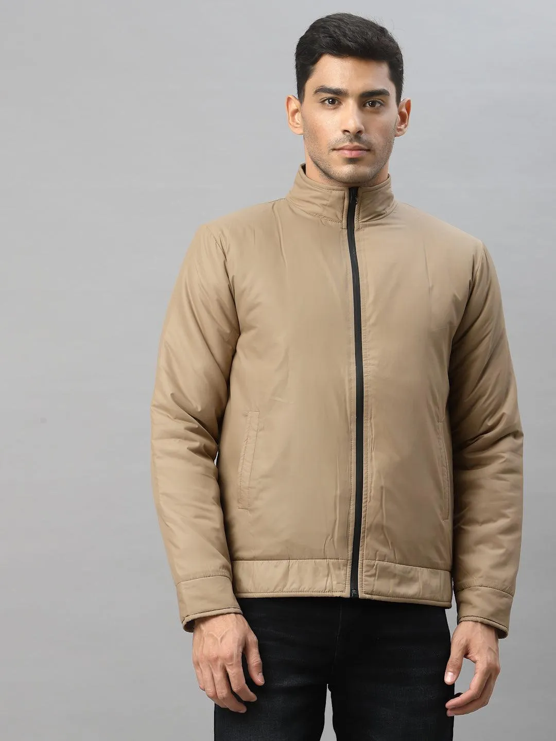 Style Quotient Men Tan Padded Jacket