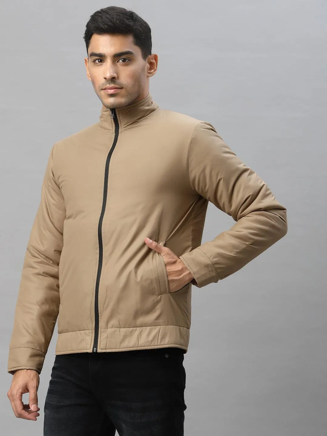 Style Quotient Men Tan Padded Jacket