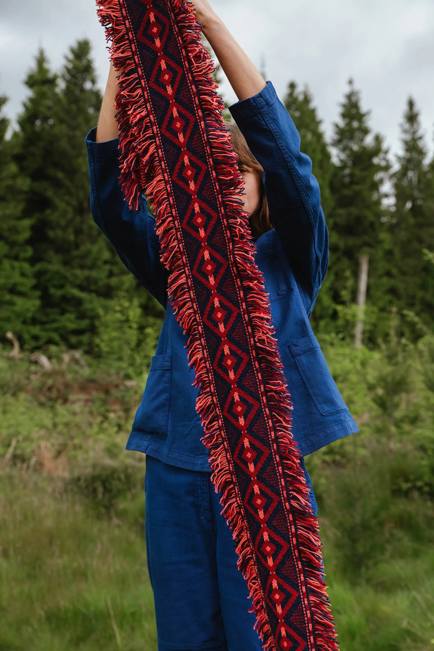 Suedley Fringe Scarf - Peony