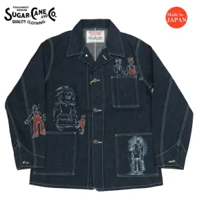 SUGAR CANE シュガーケーン 11oz. デニム ジャケット ワークコート カートゥーン ハンドペイント FICTION ROMANCE フィクションロマンス SC15505