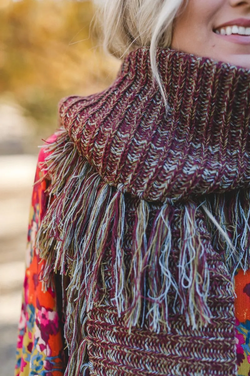 Sugar Plum Fringe Scarf - Brown