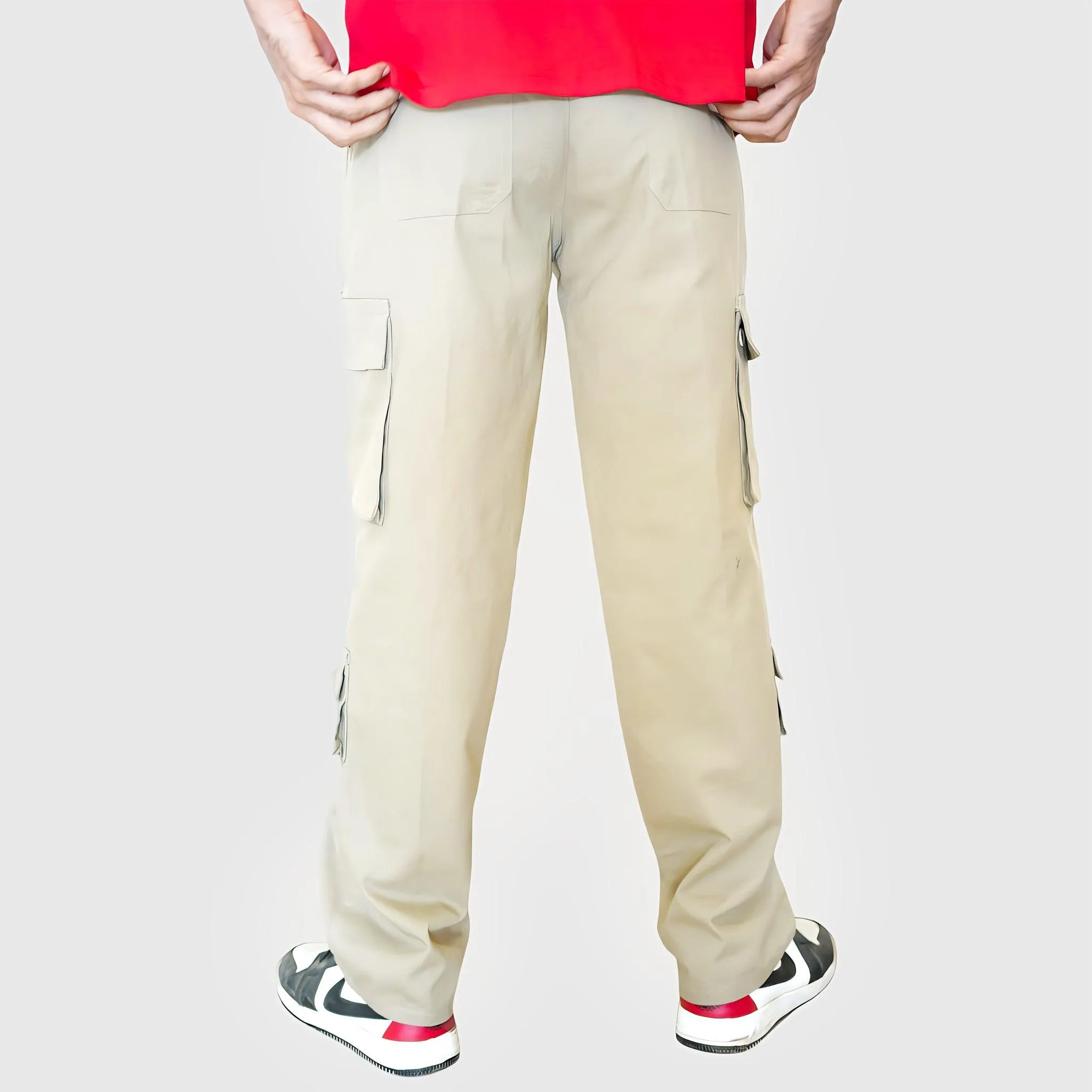 Summer Khaki Cargo Pants Unisex Multi Pocket Casual Baggy Trouser