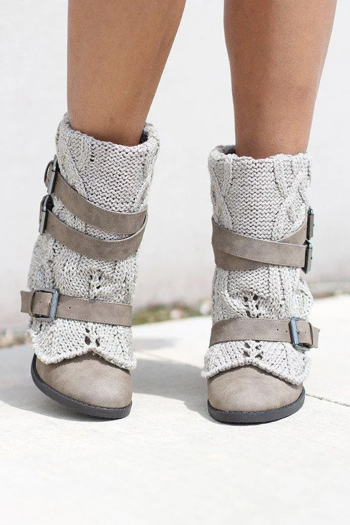 Sweat Me Taupe Booties