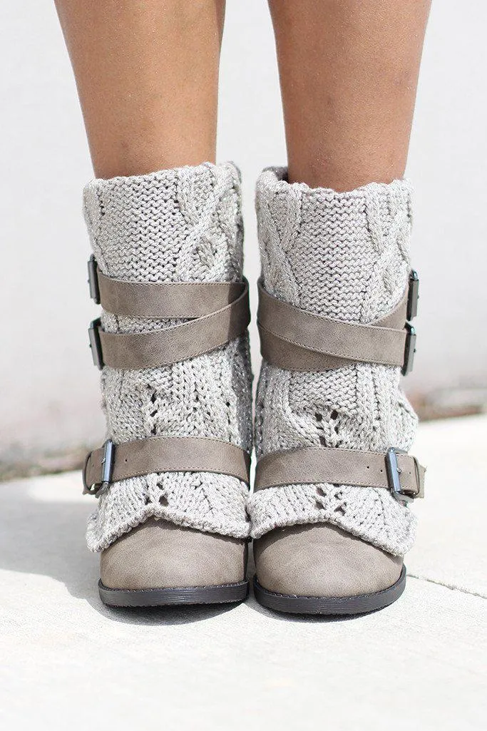 Sweat Me Taupe Booties