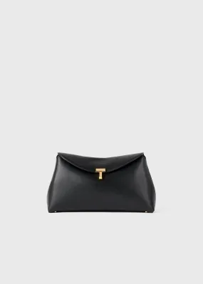 T-Lock leather clutch black