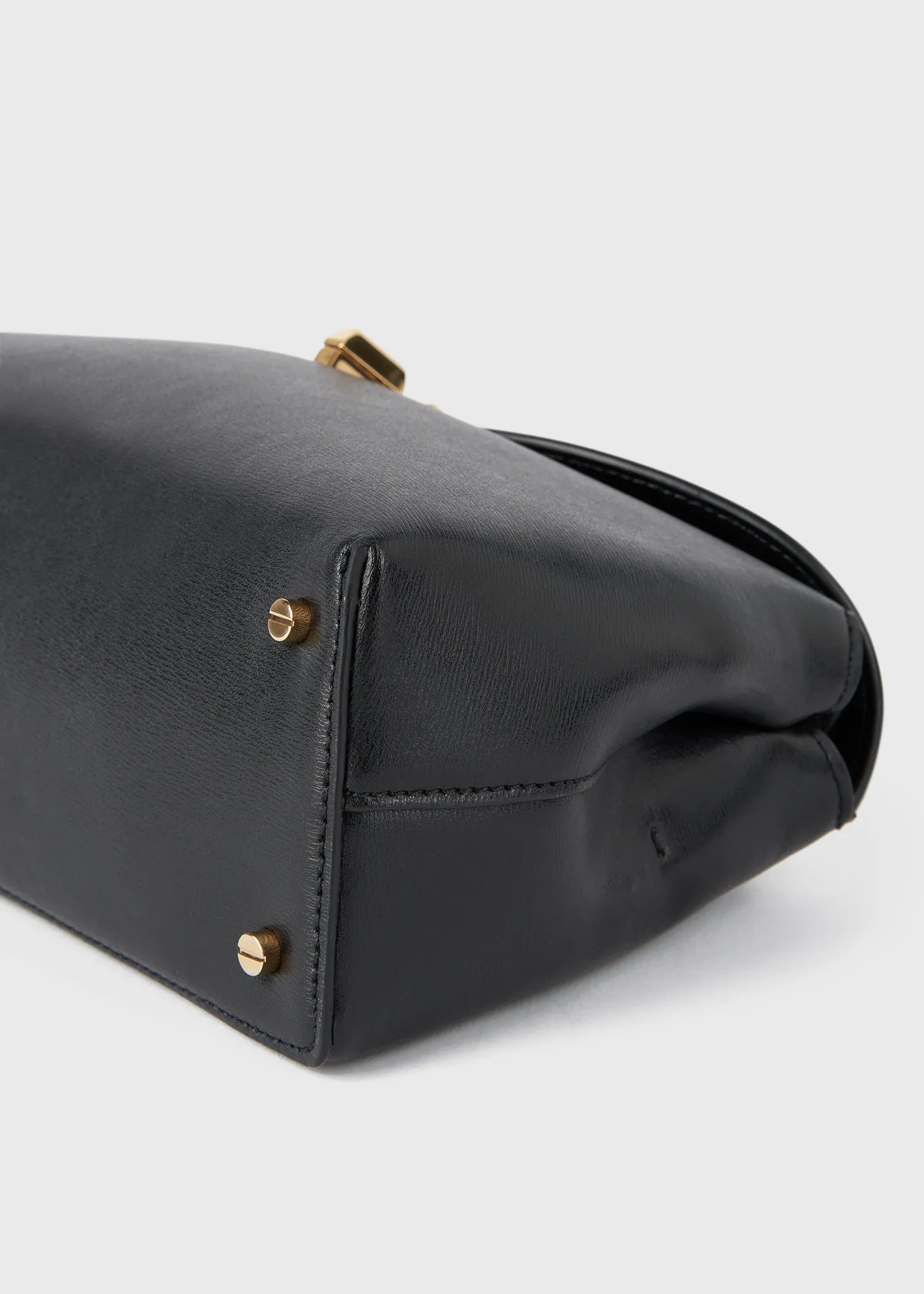 T-Lock leather clutch black