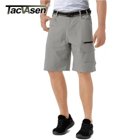 TACVASEN Fishing Cargo Shorts Men's Relaxed Fit Water Repellent Fish Gear Short Pants Solid Lightweight Hiking Zip Pockets Short