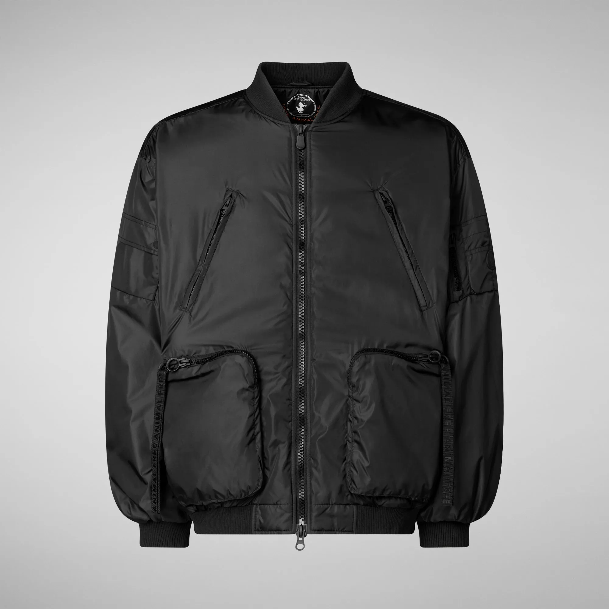 Unisex Usher Bomber Jacket in Black