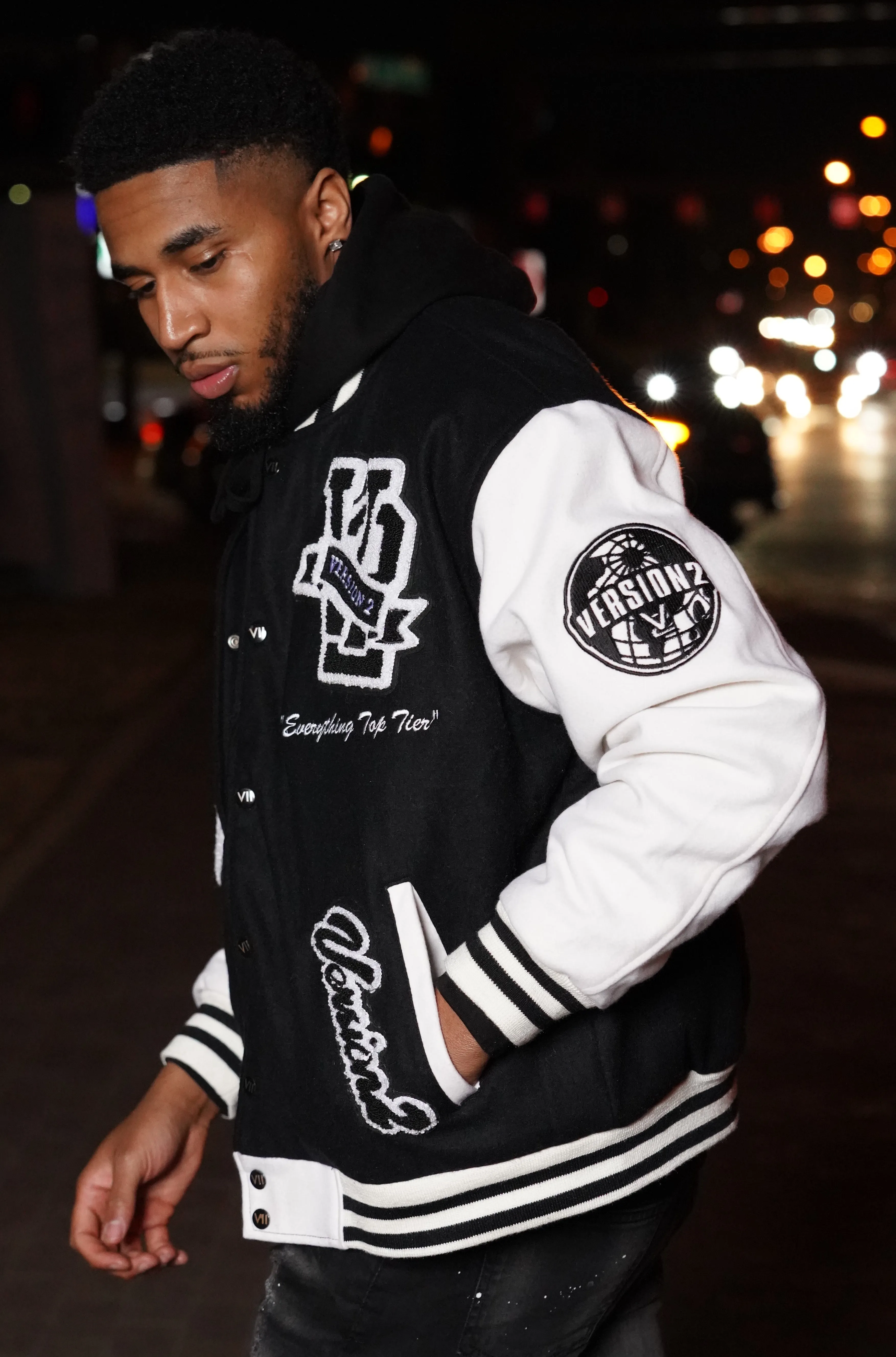 Varsity Club Jacket- Black