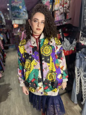 Vintage 90s Casino Print Reversible Bomber Jacket