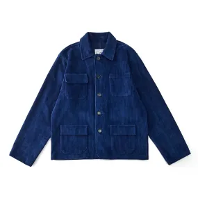 Vintage Solid Indigo Multi-pocket Corduroy Jacket