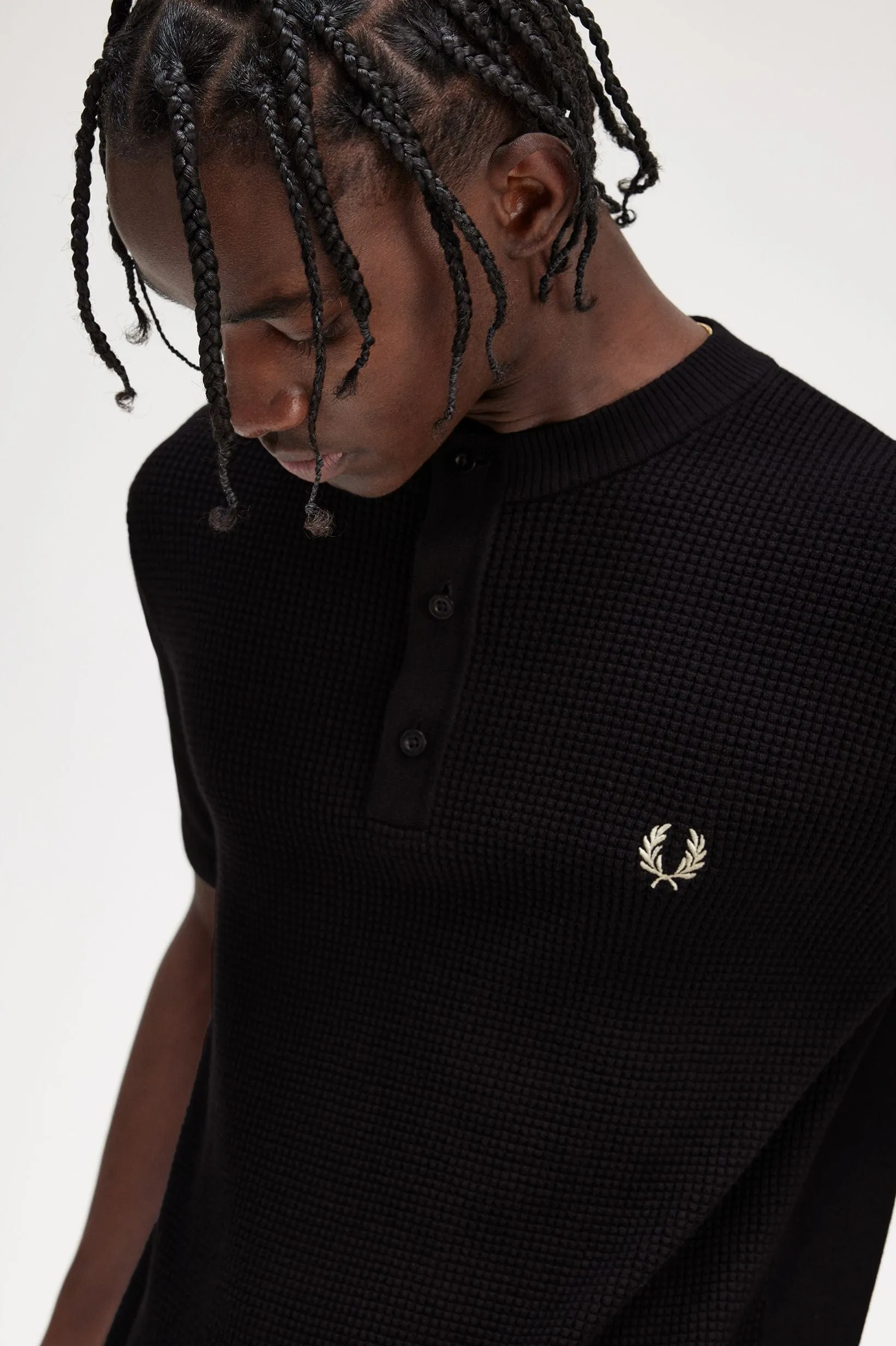 Waffle Stitch Henley Shirt