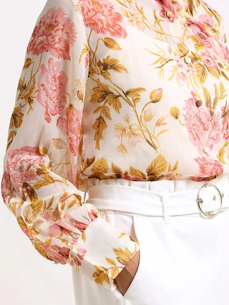 Wardrobe White Floral Printed Shirt