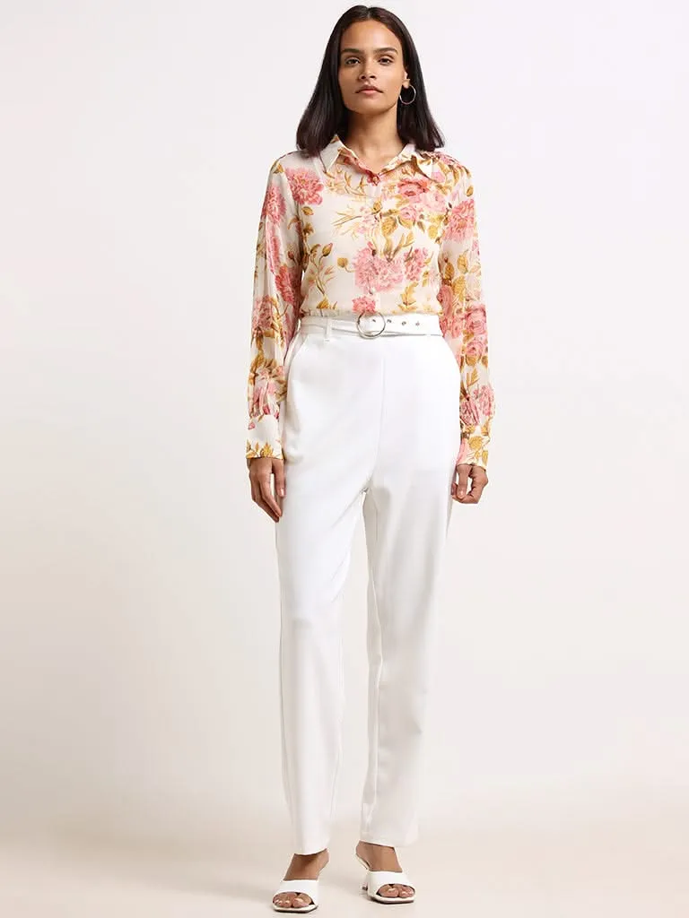 Wardrobe White Floral Printed Shirt