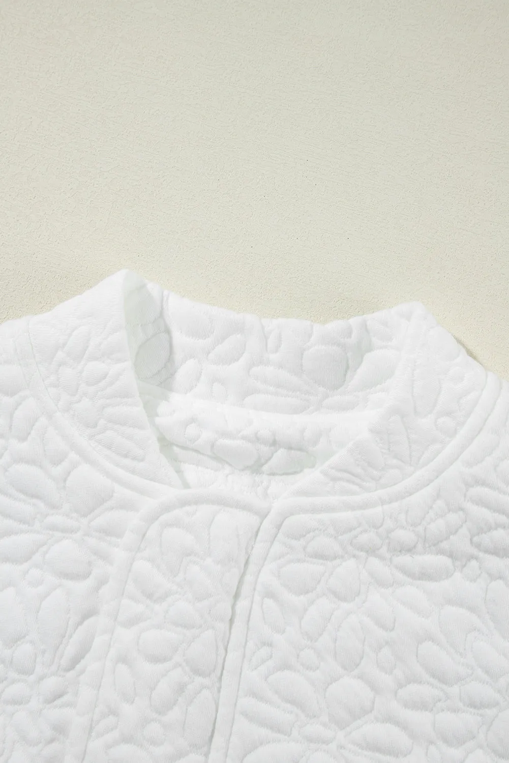 White Sherpa  Quilted Jacket