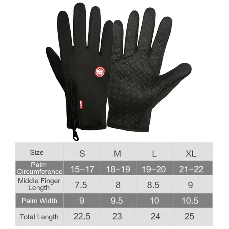 Winter Outdoor Riding Sports Waterproof Touch Screen Glove, Size: L(H043 Blue)