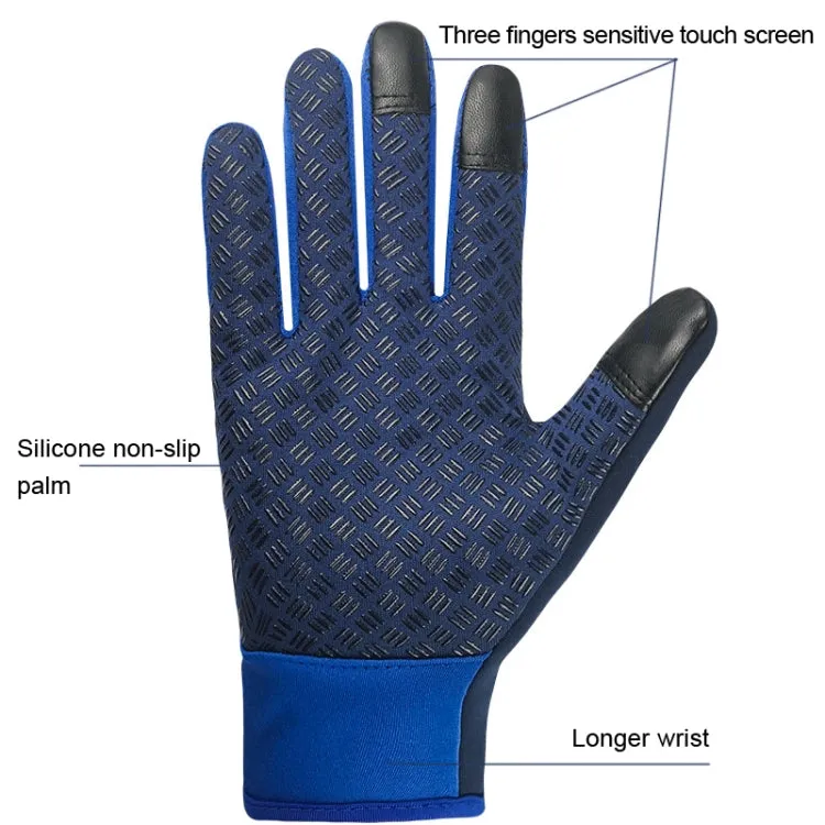 Winter Outdoor Riding Sports Waterproof Touch Screen Glove, Size: XL(H043 Hemp Gray)