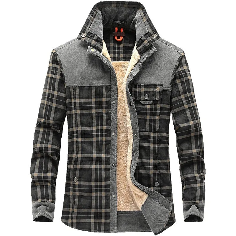 Winter Warm Fleece Jackets Pure Cotton Plaid