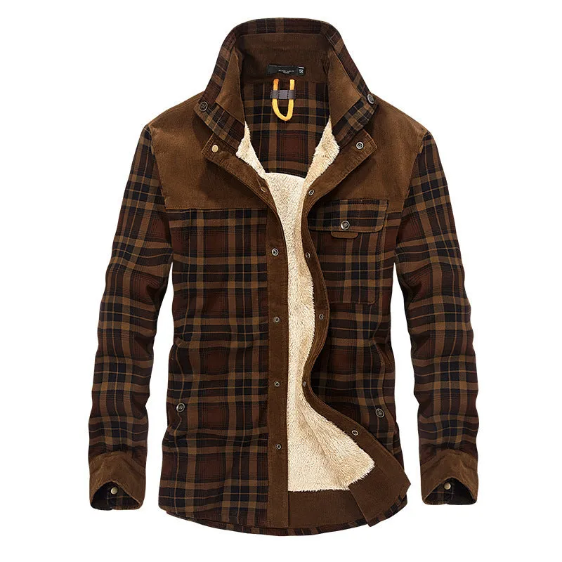 Winter Warm Fleece Jackets Pure Cotton Plaid