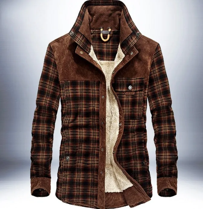 Winter Warm Fleece Jackets Pure Cotton Plaid