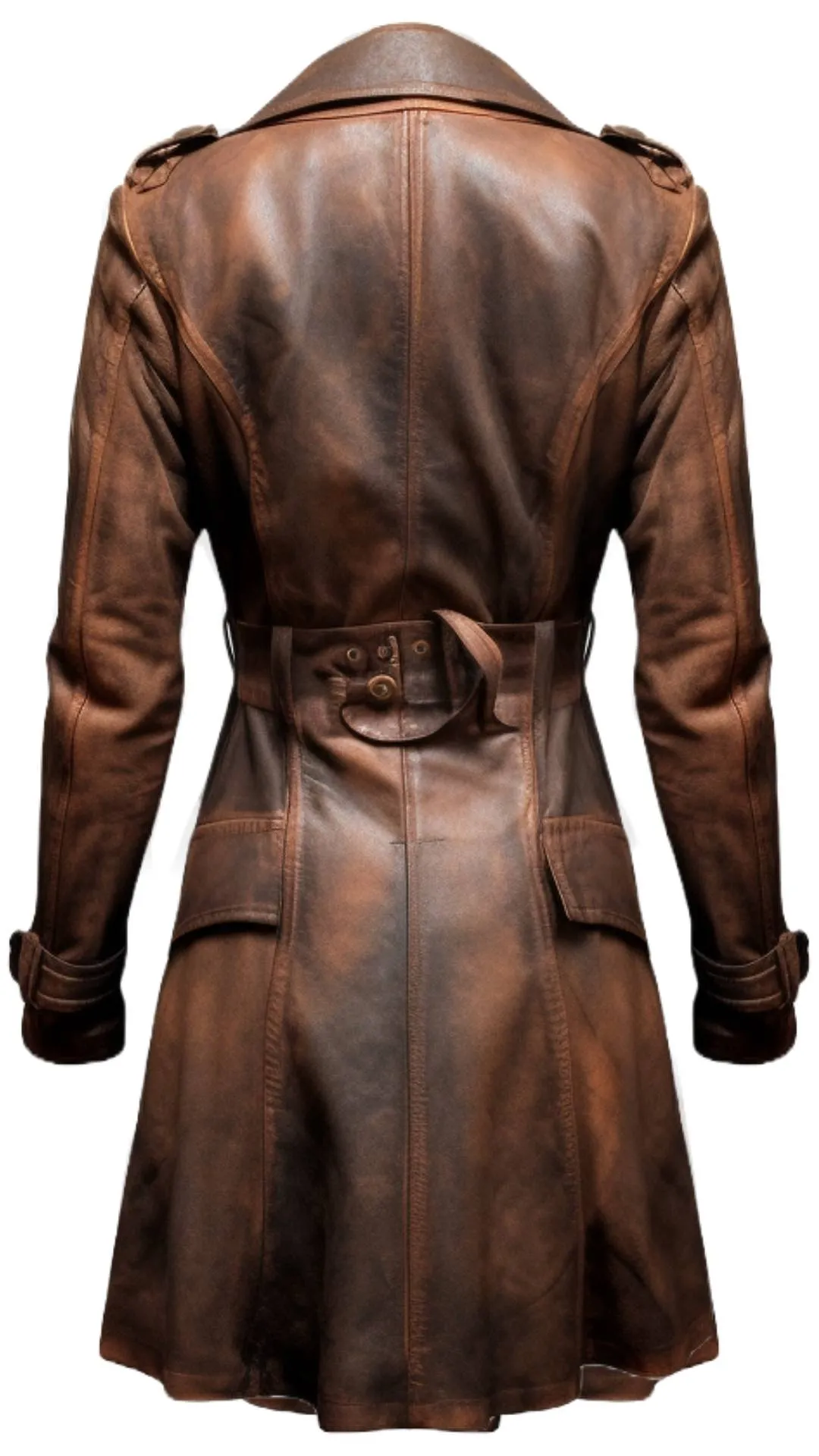 Women Brown Vintage Leather Coat - Vintage Leather Coat