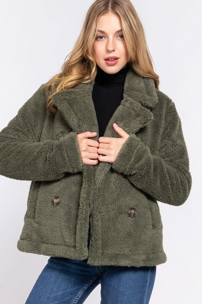 Women Faux fur sherpa jacket