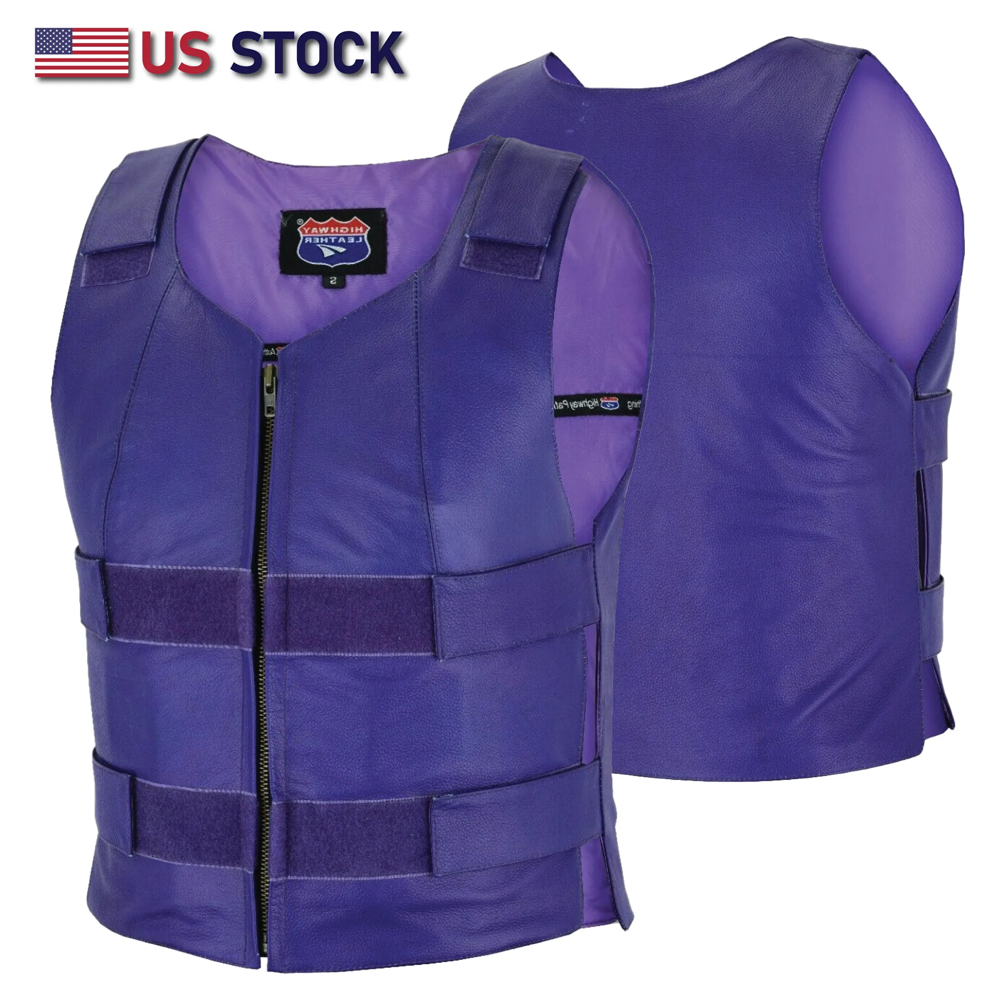 WOMEN PURPLE BULLET PROOF LEATHER VEST - PURPLE Shade # 56 (Passionate Purple)