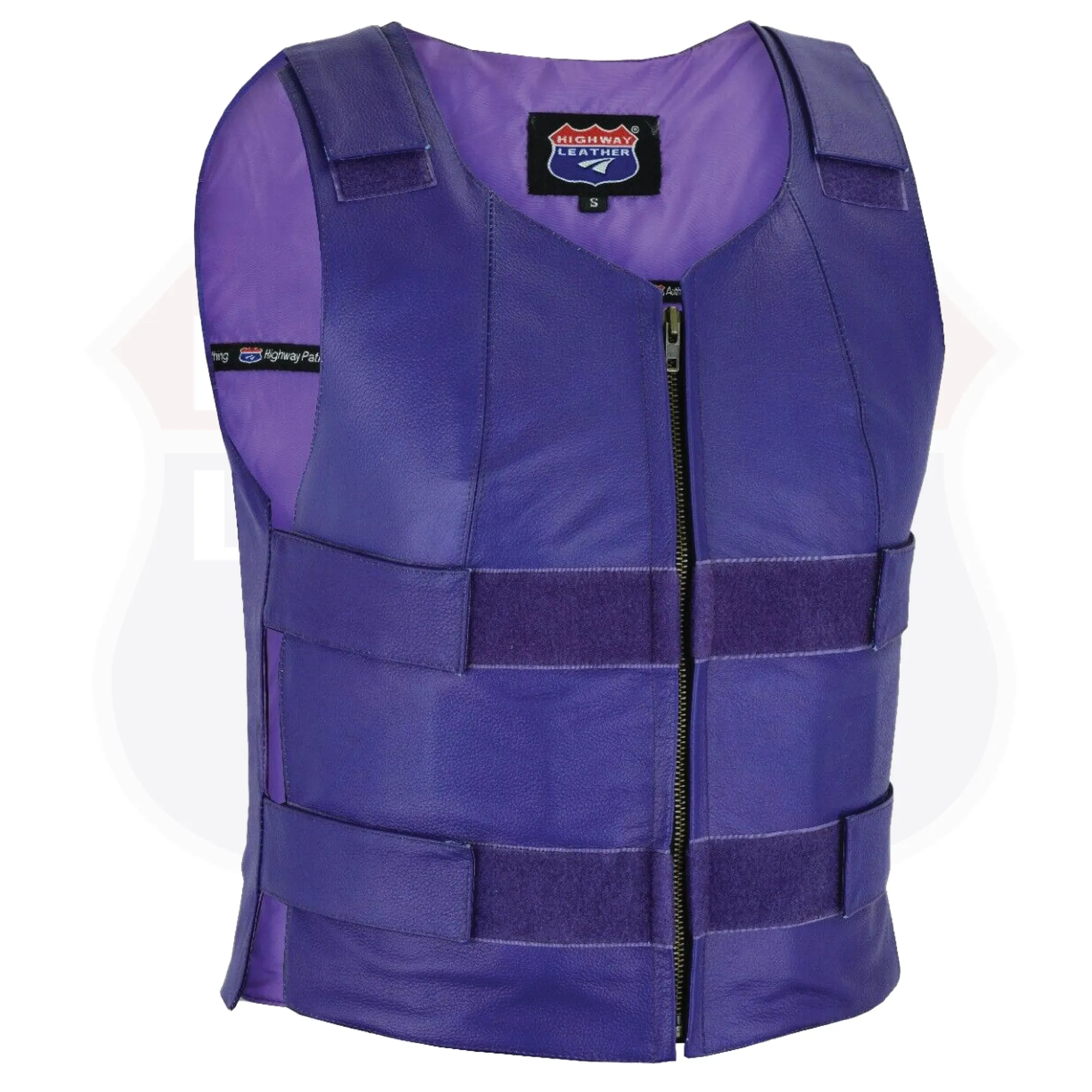 WOMEN PURPLE BULLET PROOF LEATHER VEST - PURPLE Shade # 56 (Passionate Purple)