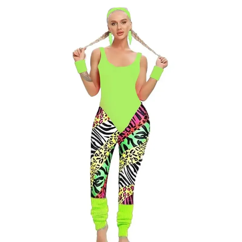 Women's 80s Accessories Set | Retro Workout Tops, Leggings & More | Party Costumes