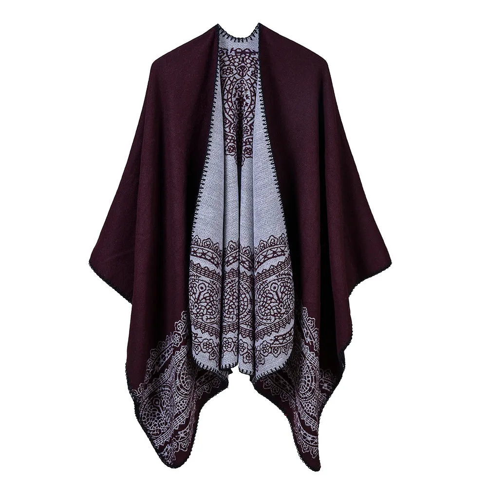 Women's Vintage Pattern Cape Warm Cape Winter Cape