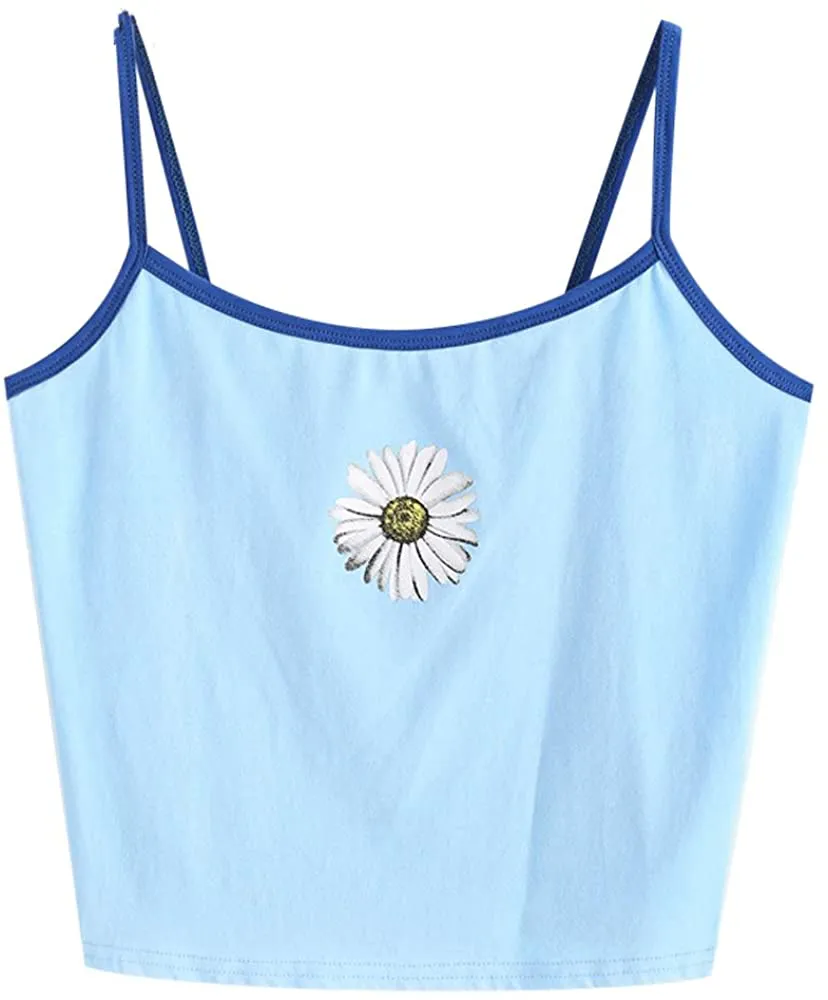 ZAFUL Women's Butterfly Graphic Tank Top Sleeveless Stretch Casual Basic Camisole