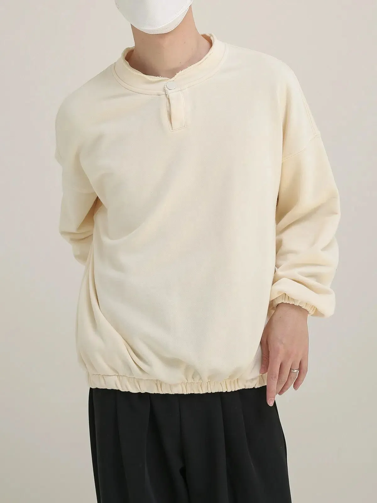 Zhou Ruched Hem Henley Shirt