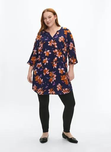 Zizzi Anni Peacoat Flower Tunic