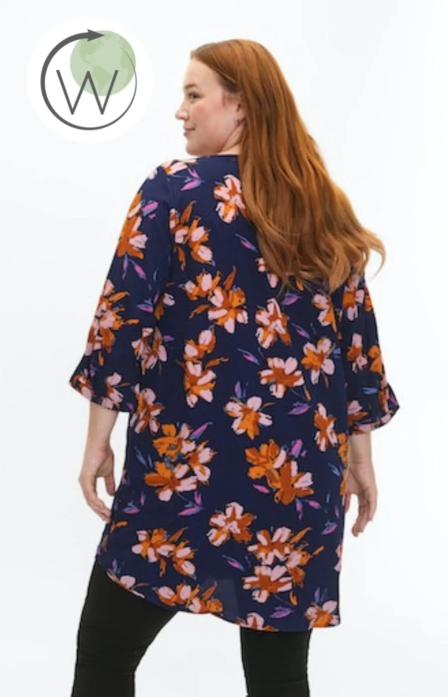 Zizzi Anni Peacoat Flower Tunic