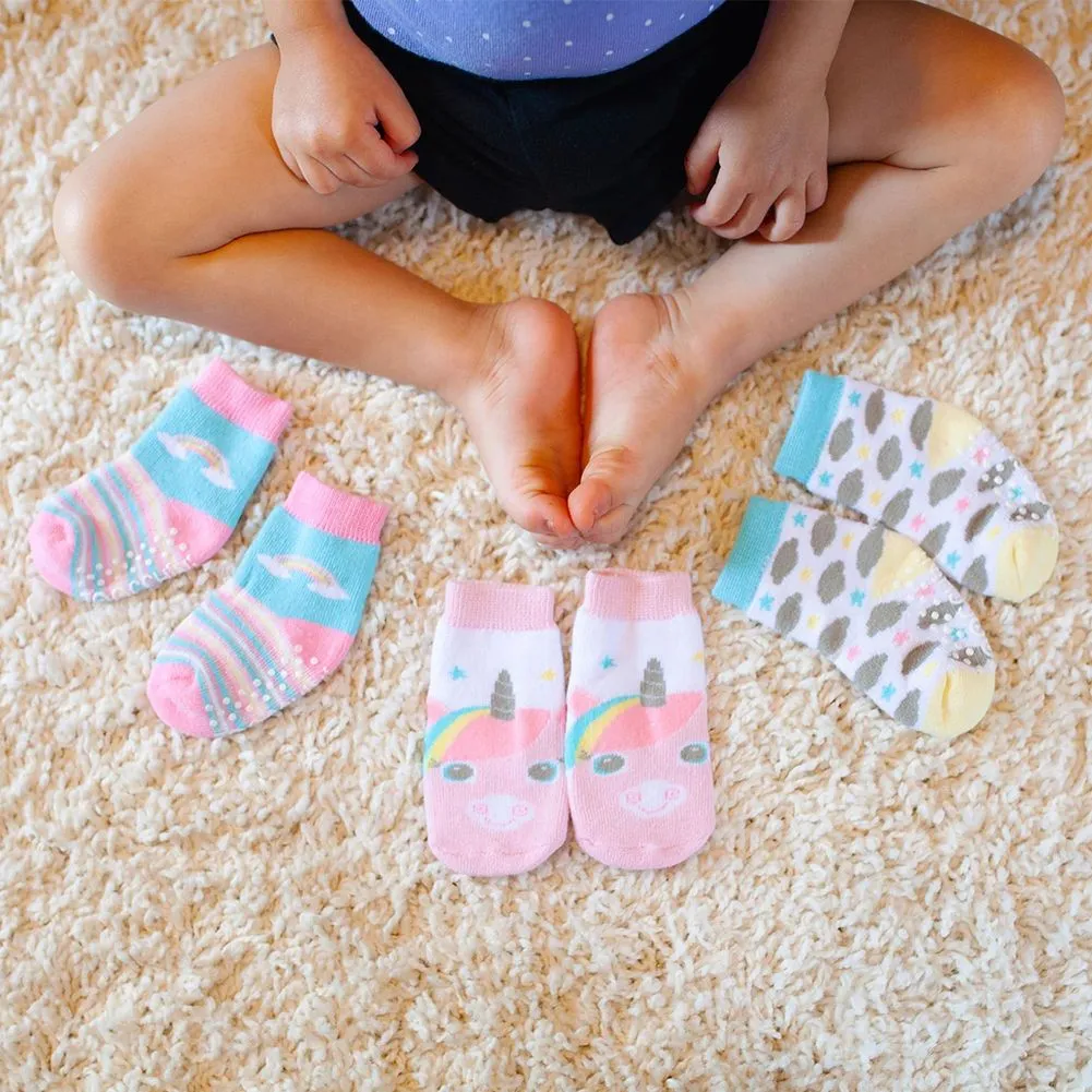 Zoocchini 3-Pack Comfort Terry Socks Set - Allie the Alicorn (0-24 Months)